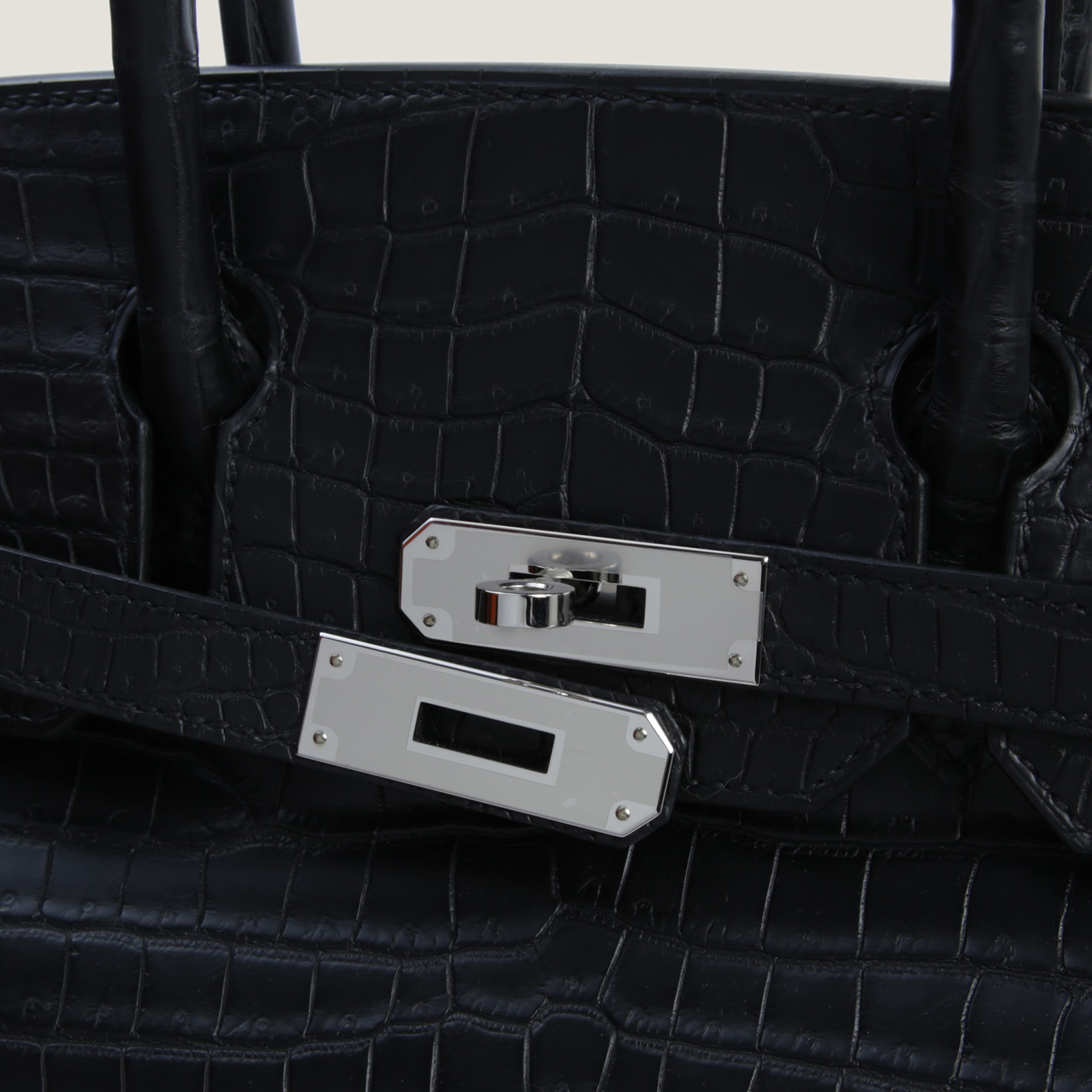 30cm Black Crocodile Handbag - Arvelle Paris