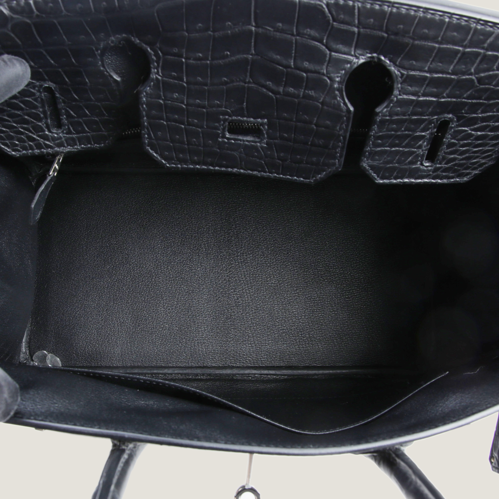 30cm Black Crocodile Handbag - Arvelle Paris