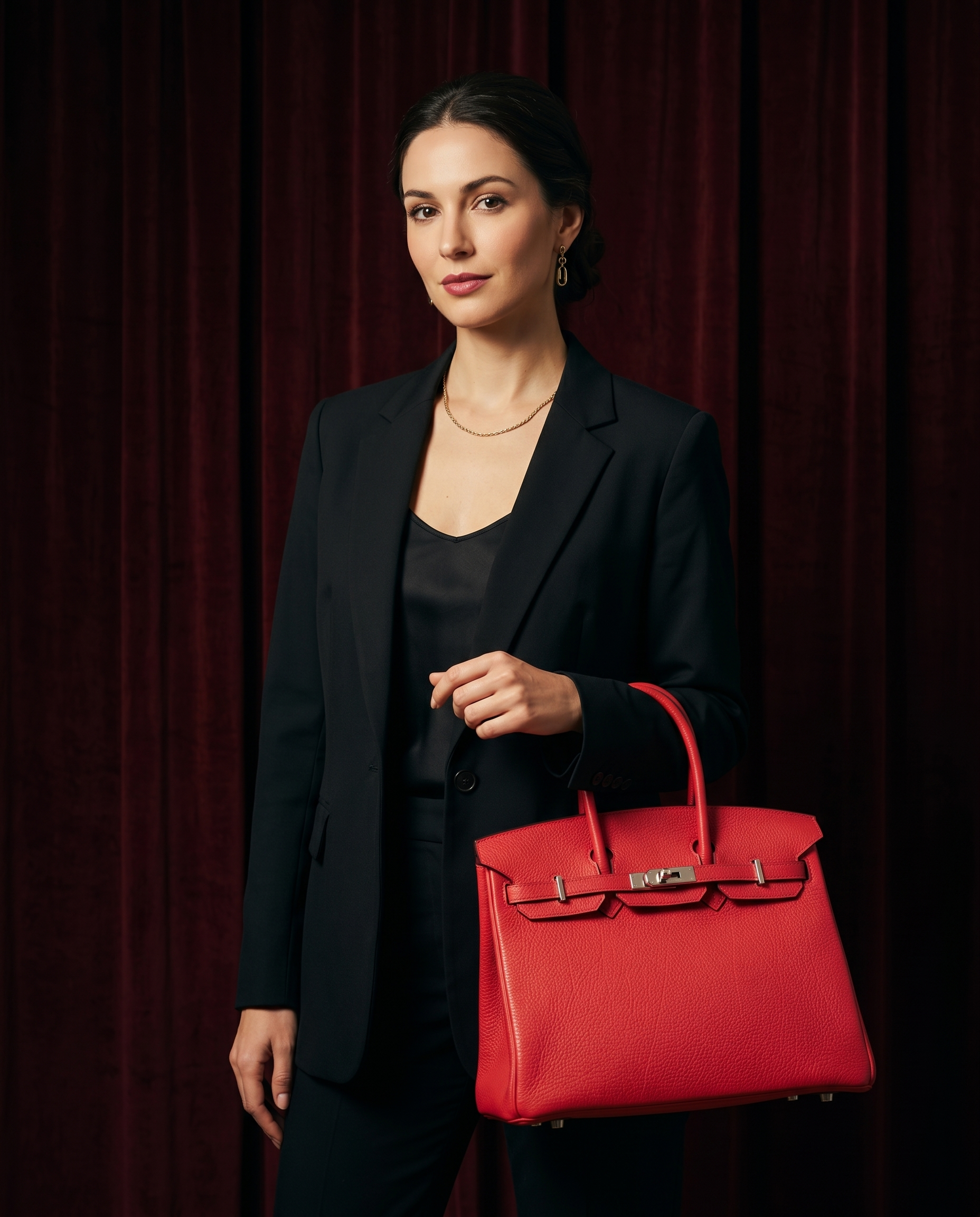 Arvelle Paris luxury handbag — editorial styling, held by model in Parisian setting