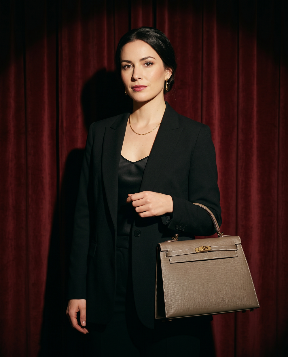 Arvelle Paris luxury handbag — editorial styling, held by model in Parisian setting