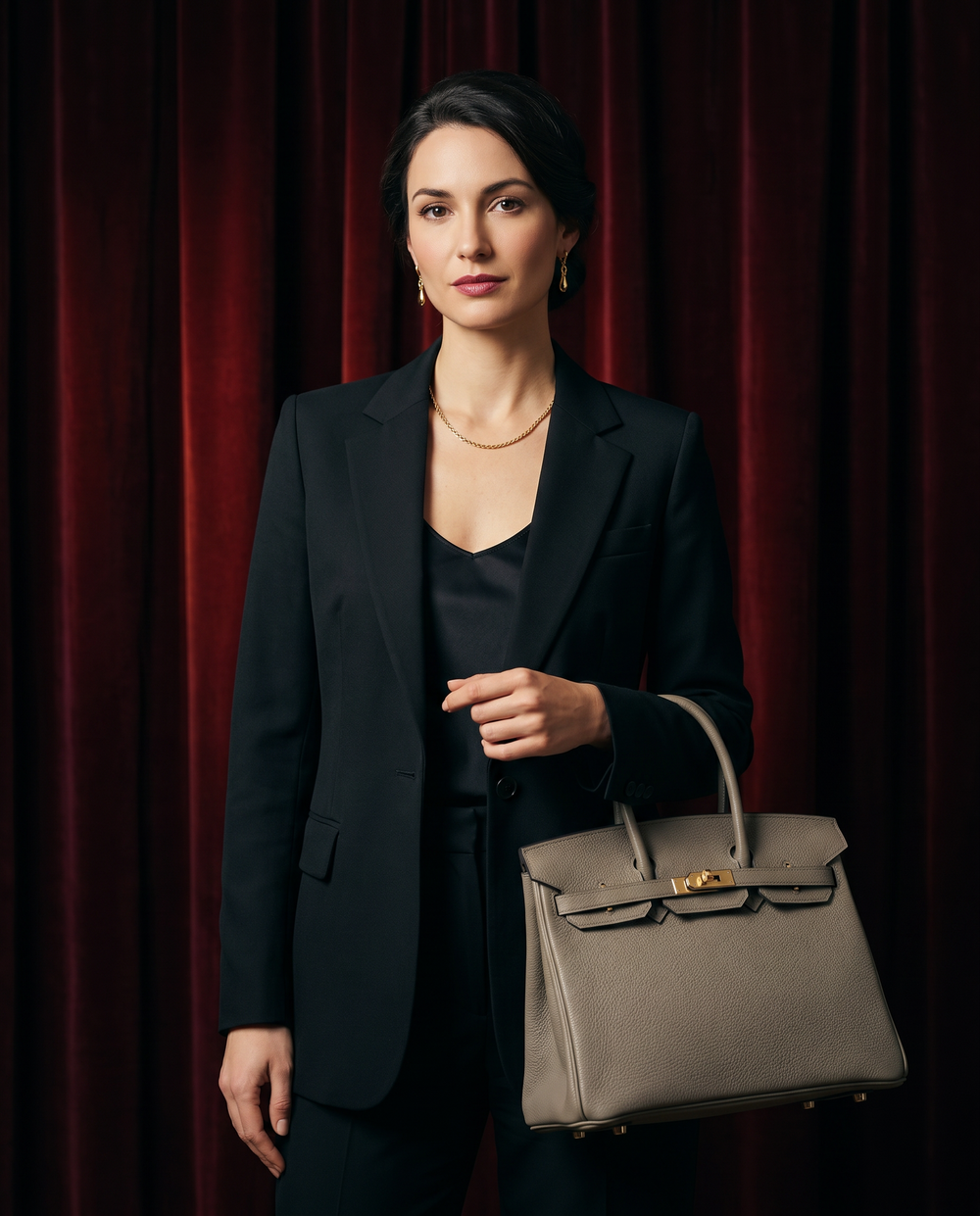 Arvelle Paris luxury handbag — editorial styling, held by model in Parisian setting