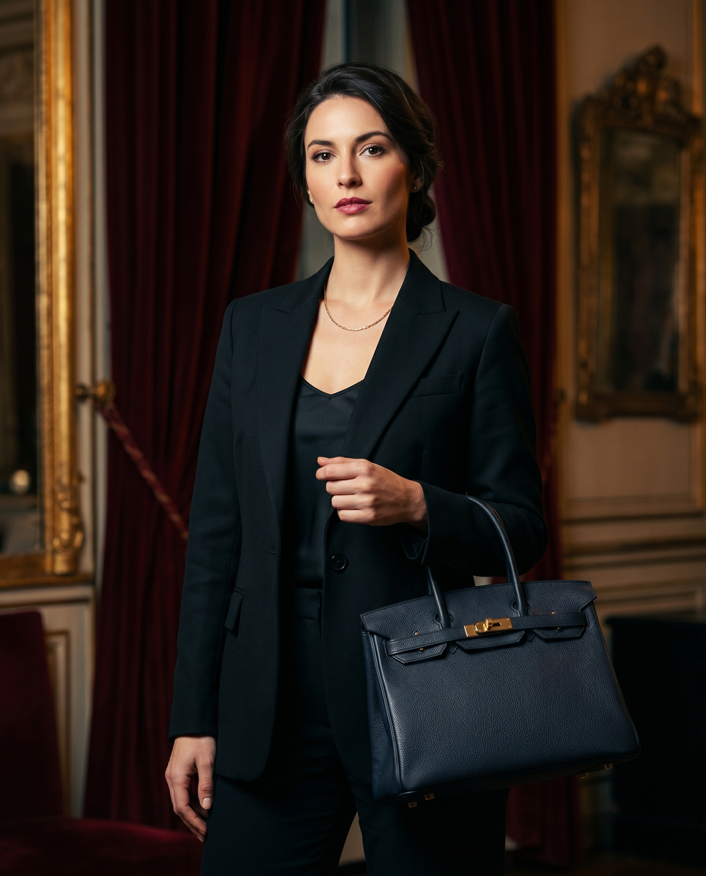 Arvelle Paris luxury handbag — editorial styling, held by model in Parisian setting