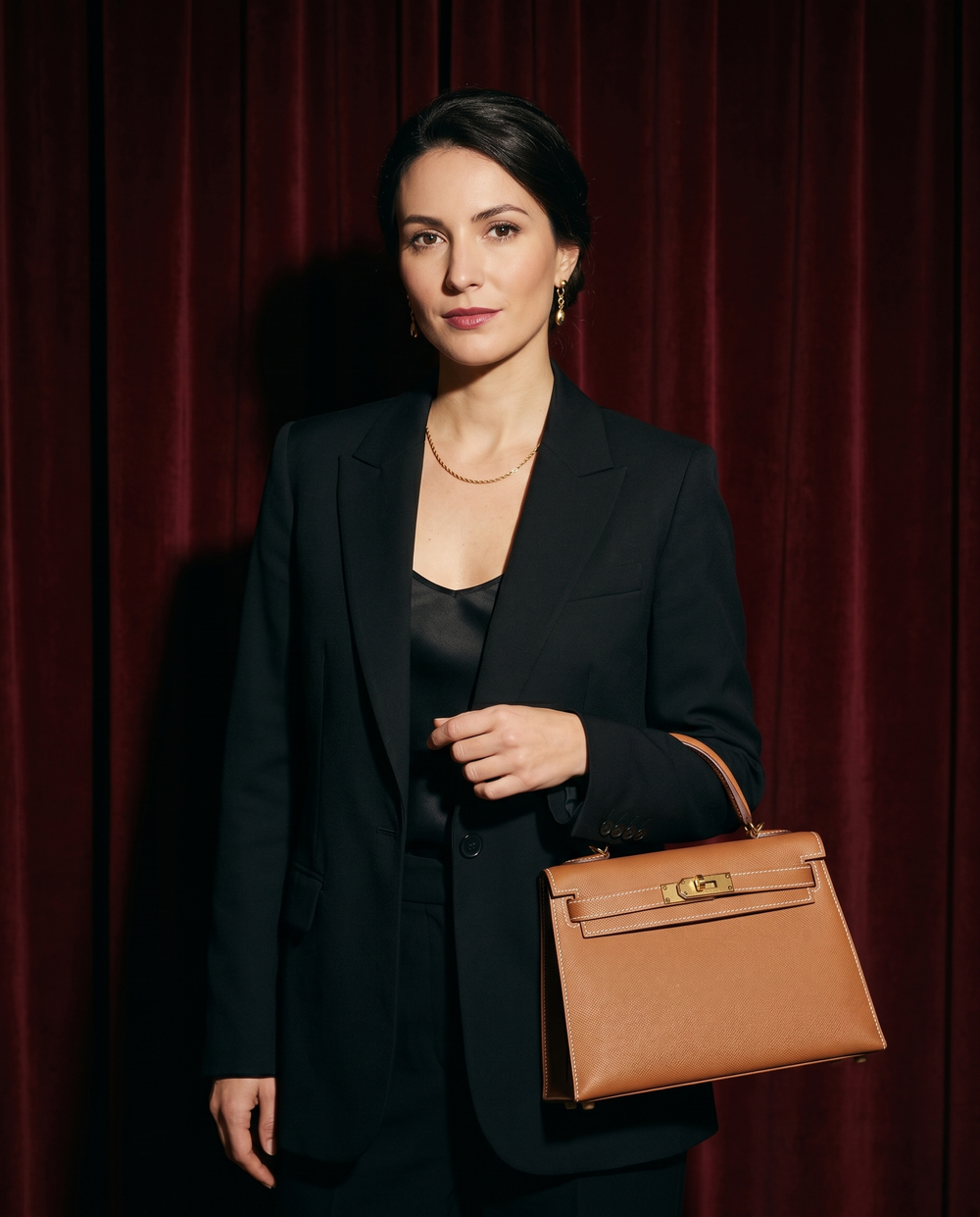 Arvelle Paris luxury handbag — editorial styling, held by model in Parisian setting