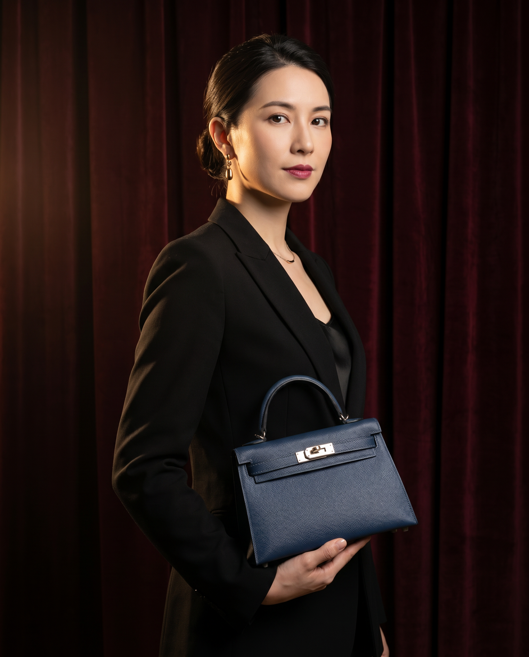 Arvelle Paris luxury handbag — editorial styling, held by model in Parisian setting