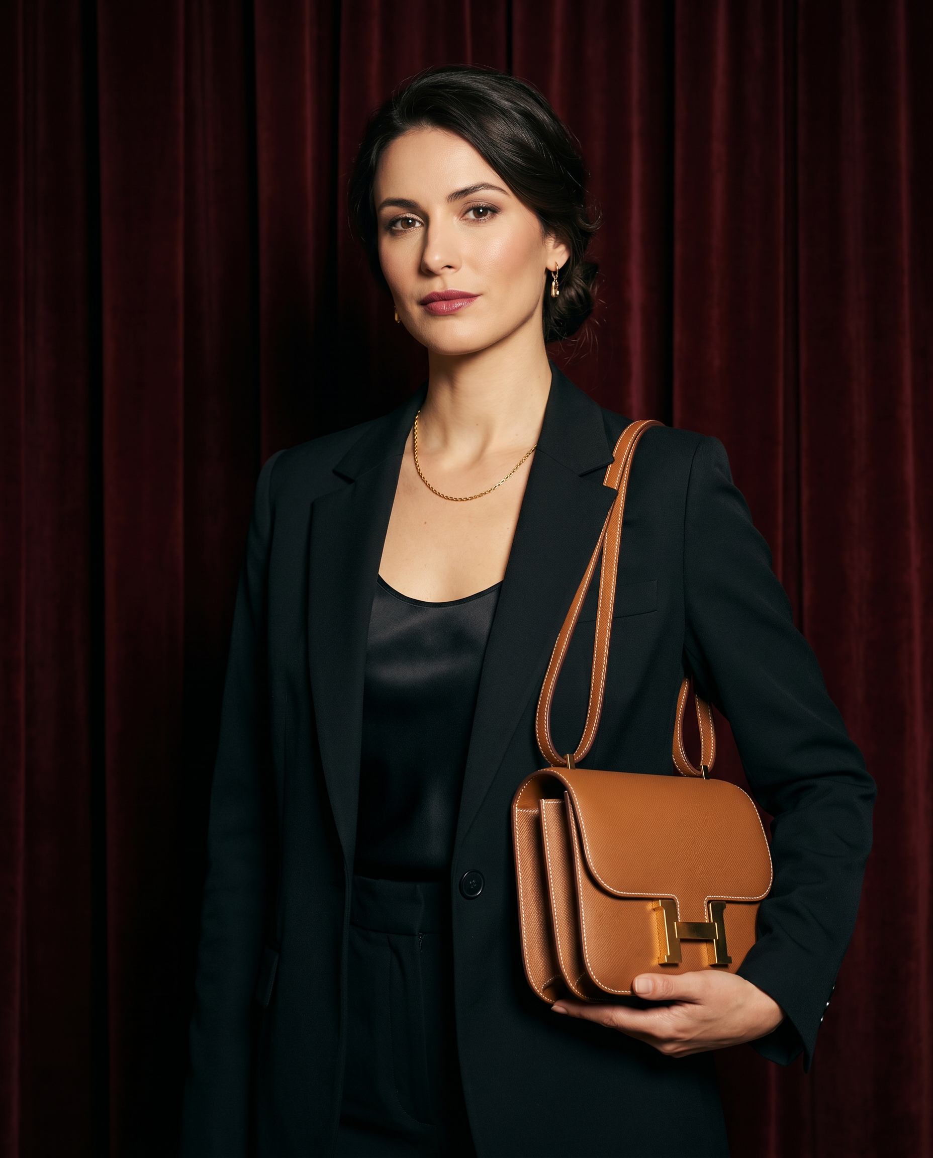 Arvelle Paris luxury handbag — editorial styling, held by model in Parisian setting