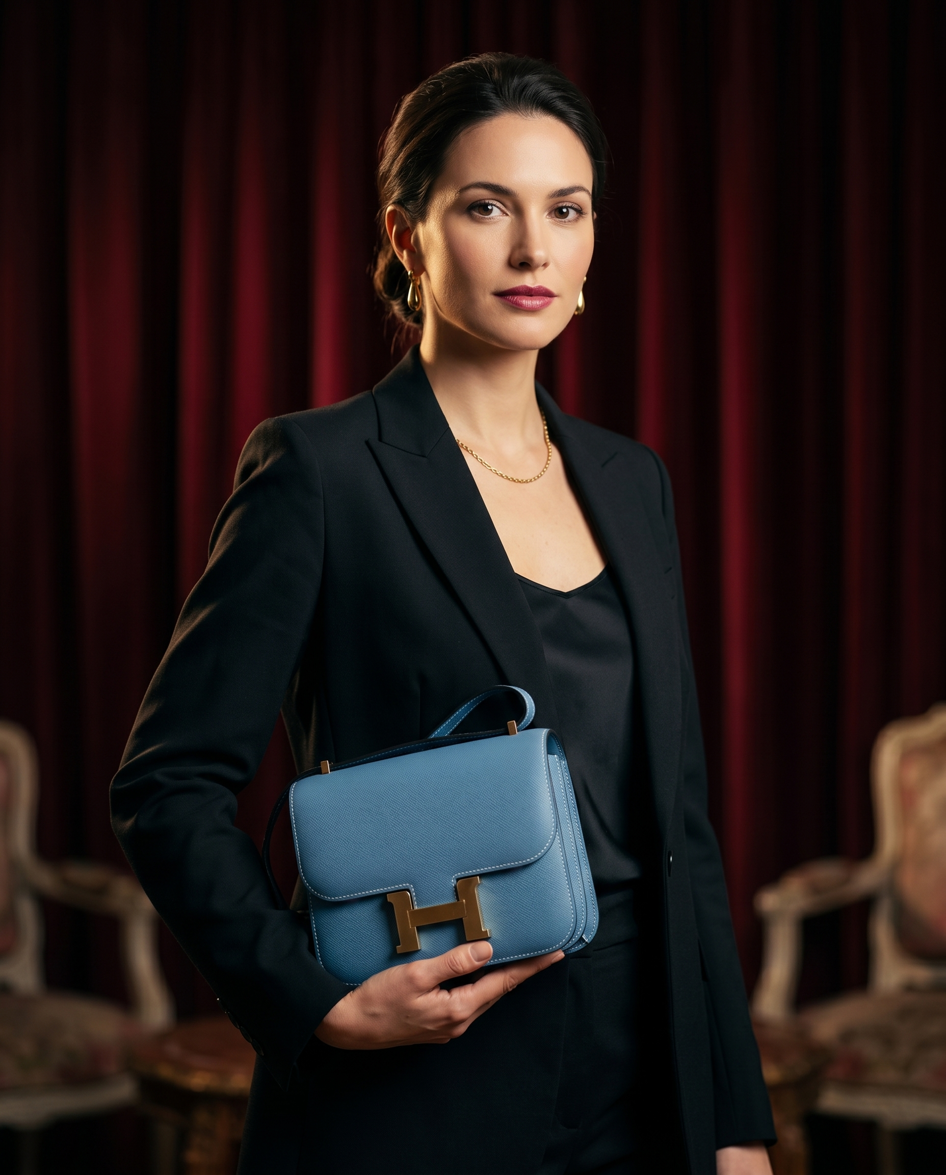 Arvelle Paris luxury handbag — editorial styling, held by model in Parisian setting