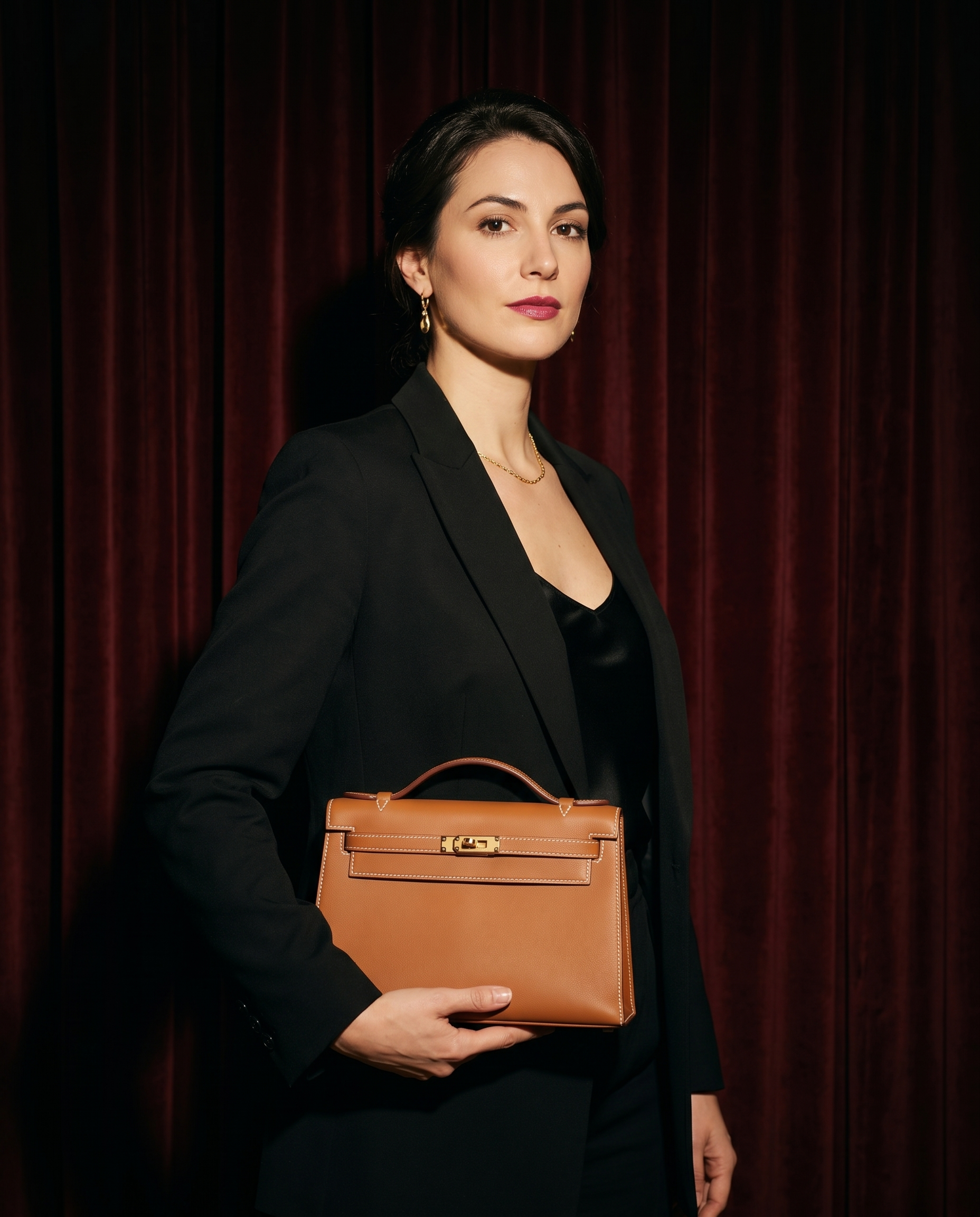 Arvelle Paris luxury handbag — editorial styling, held by model in Parisian setting