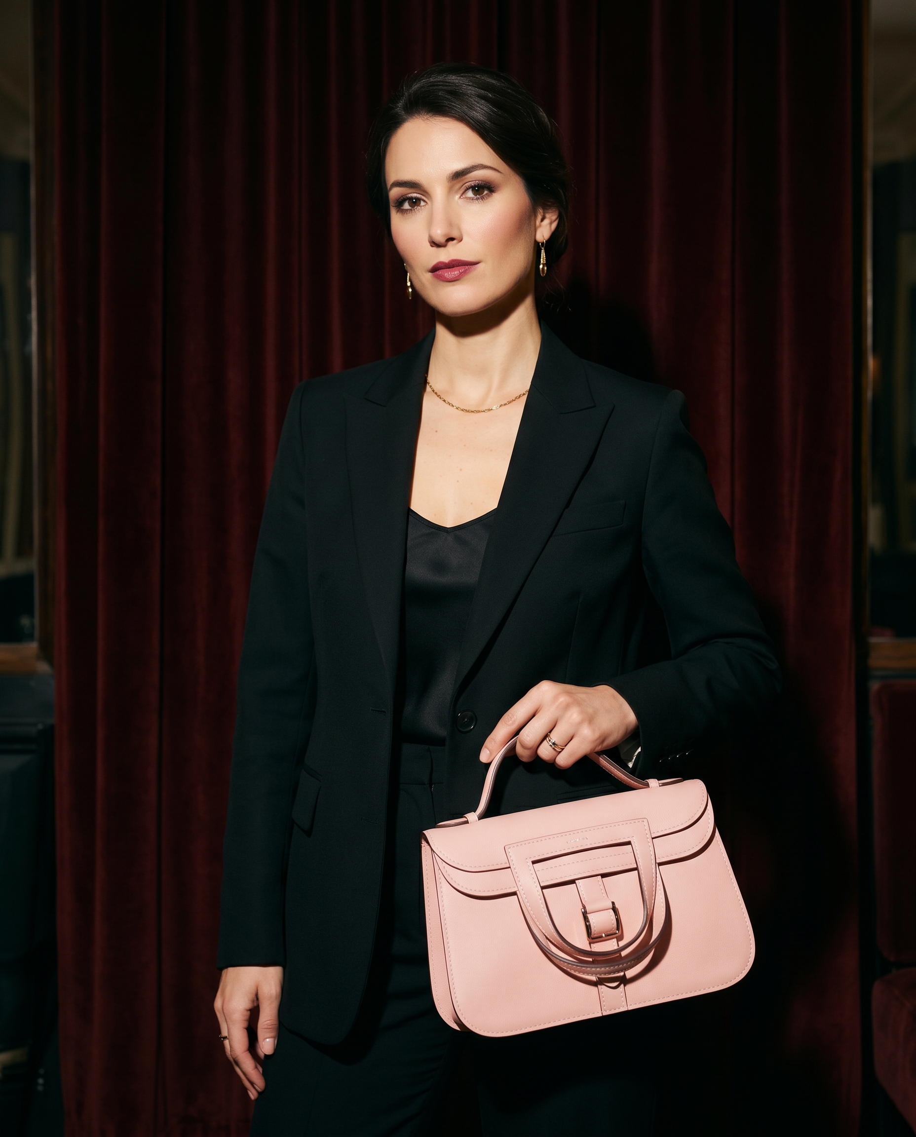 Arvelle Paris luxury handbag — editorial styling, held by model in Parisian setting