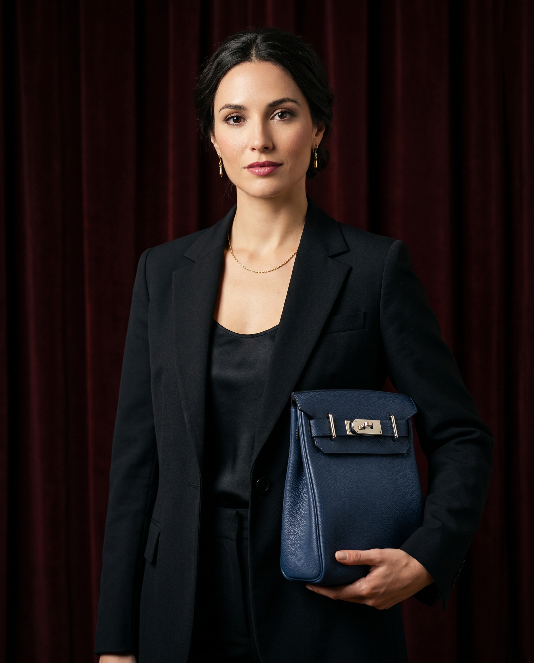 Arvelle Paris luxury handbag — editorial styling, held by model in Parisian setting