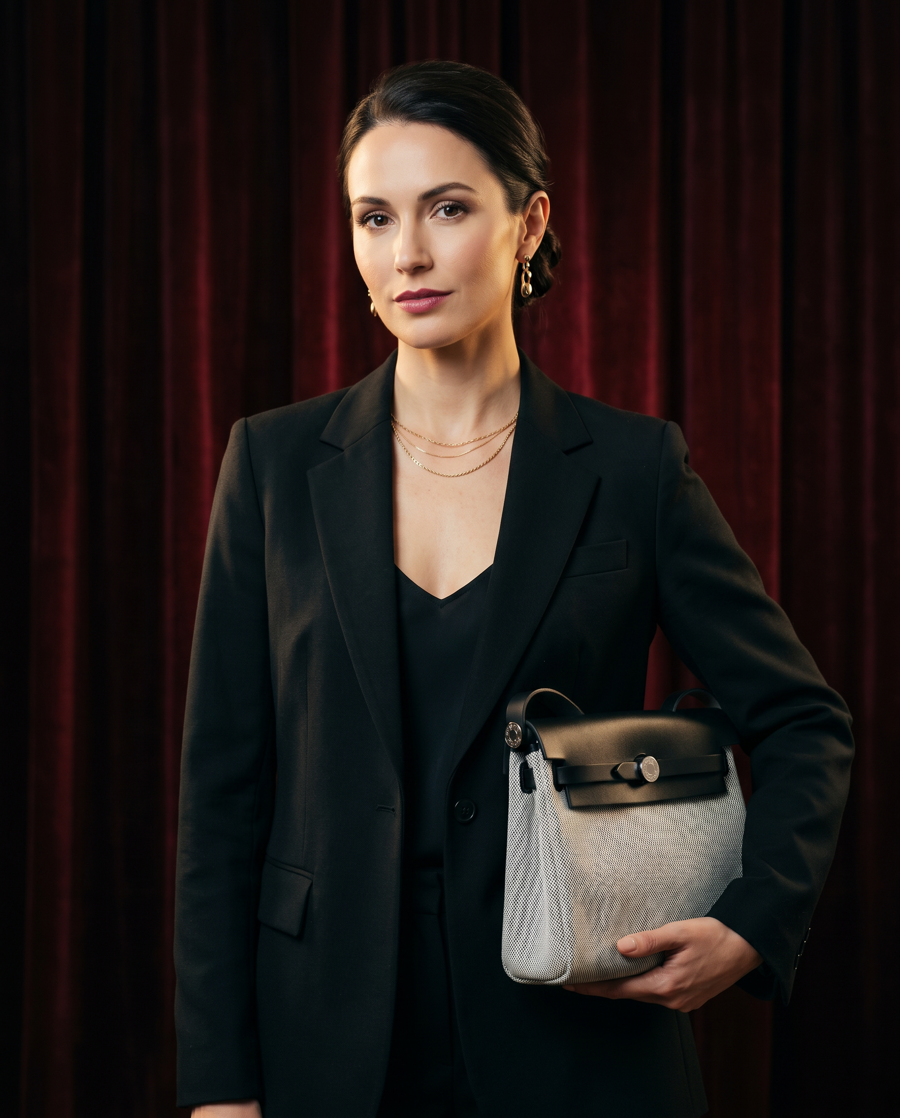 Arvelle Paris luxury handbag — editorial styling, held by model in Parisian setting